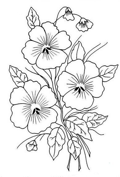 Эскиз цветов для вышивки