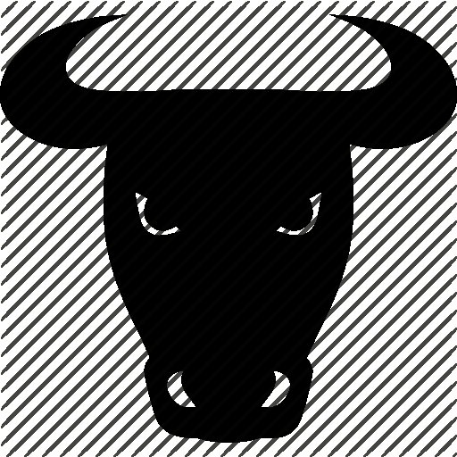 Силуэт головы быка