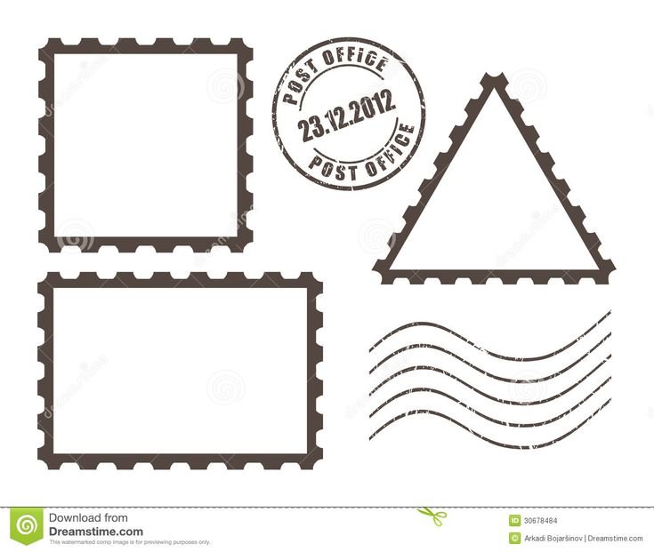 Трафарет марка на конверт