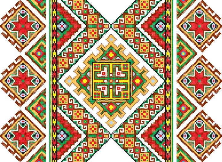 Туркменский национальный орнамент вектор