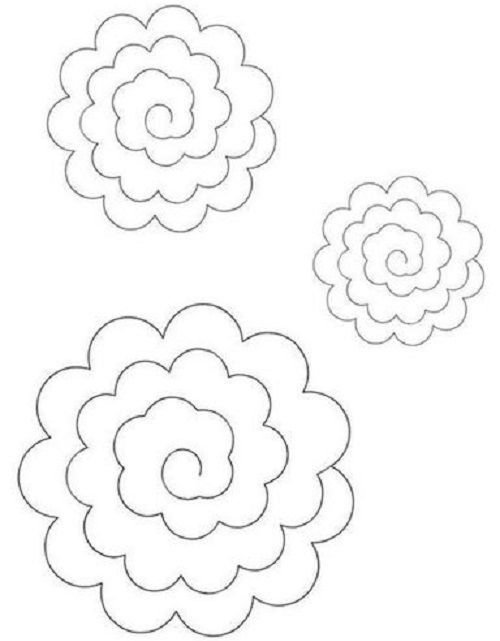 Цветы из бумаги трафарет