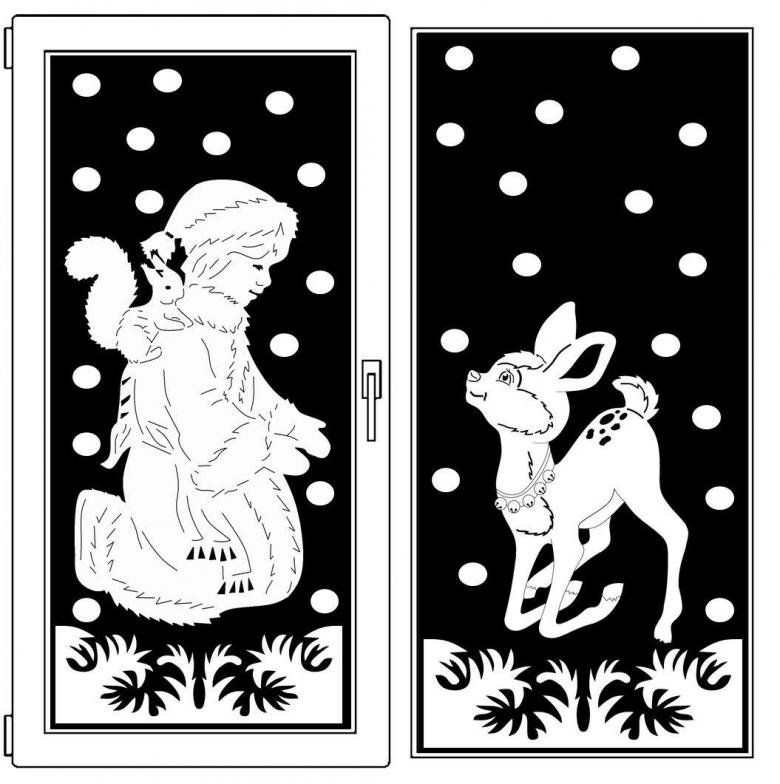 Сюжетные вырезки на окна