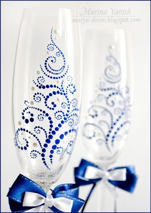 Трафареты для росписи бокалов