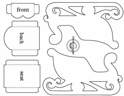 Сани трафарет новогодний