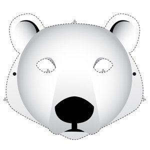 Маска белого медведя на голову