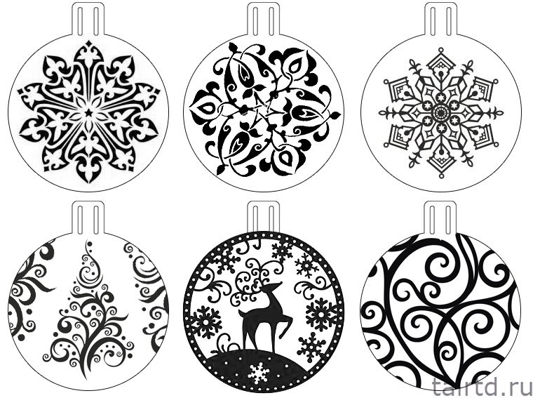 Узоры на новогоднем шаре