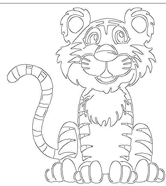 Трафарет Тигренок для вырезания на окно новый год