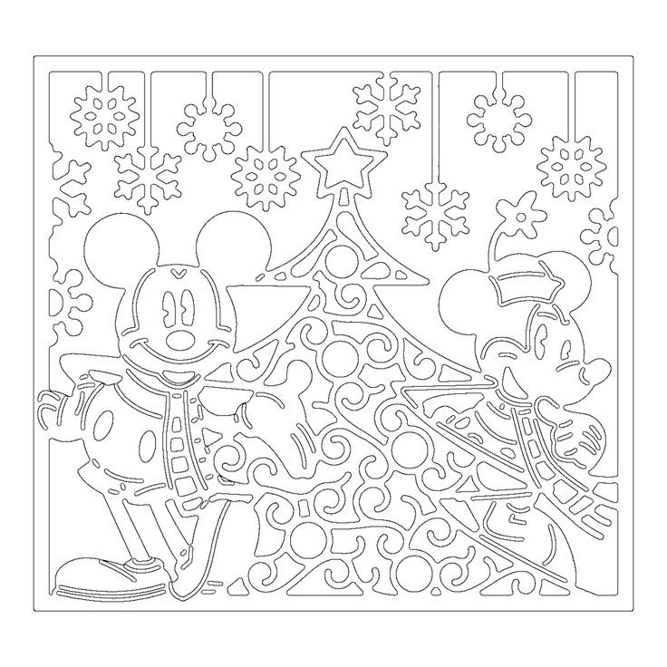 Вытынанки новогодние Микки Маус