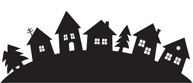 Силуэты домов города