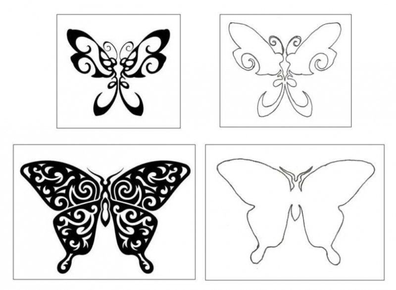 Трафарет бабочки для вырезания