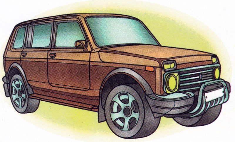 Niva 2121 спереди вектор