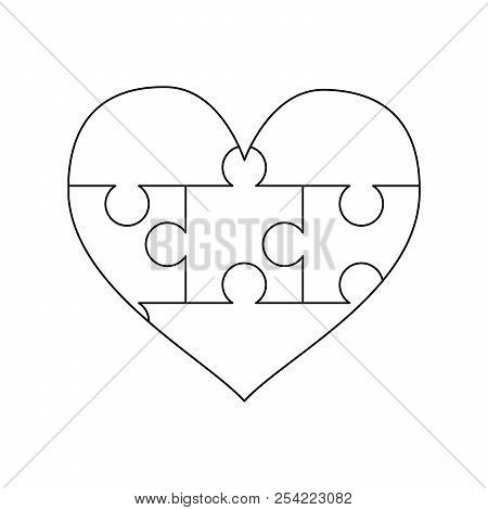 Шаблон пазлов в виде сердечка