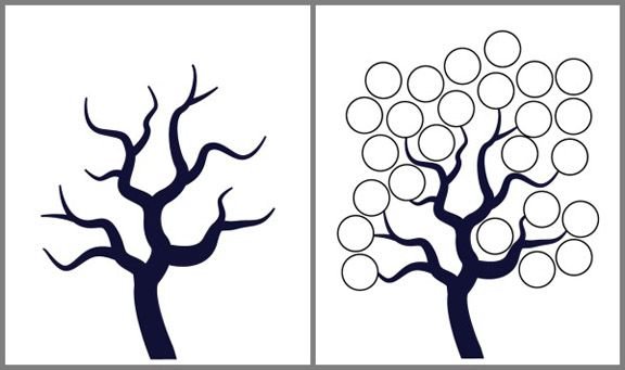 Дерево трафарет для рисования