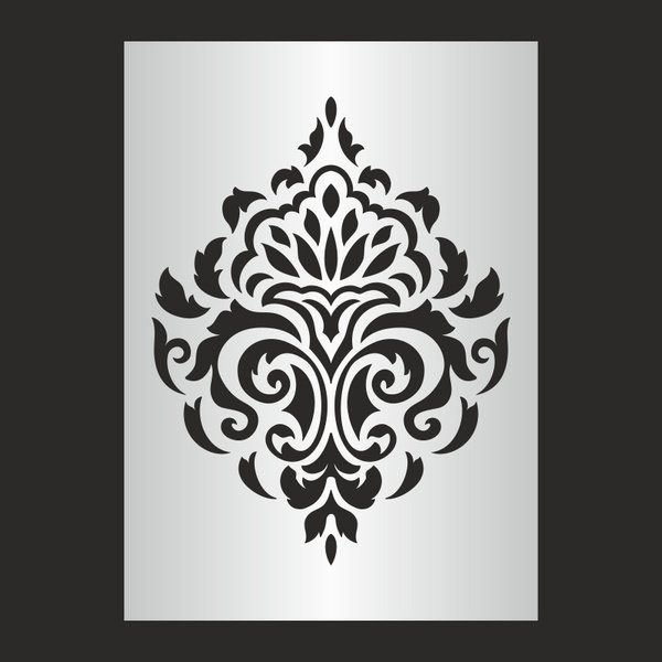 Дамасский узор трафарет для стен