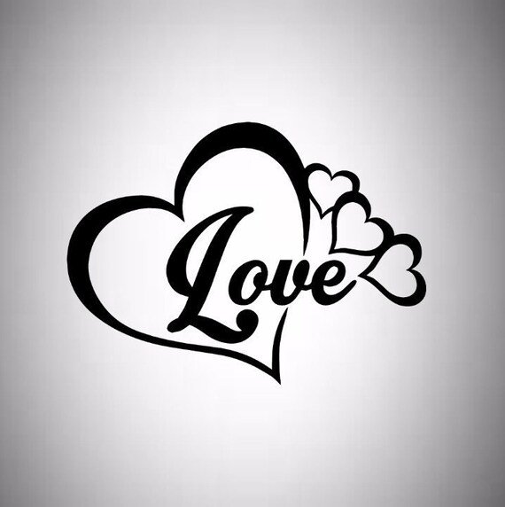 Трафареты сердечек с надписями