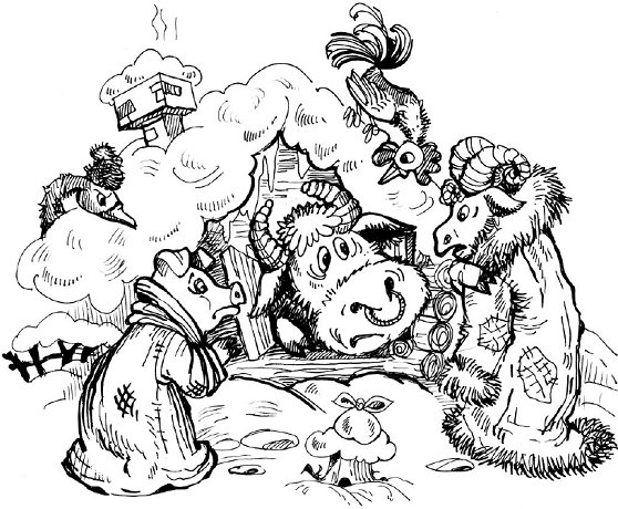 Зимовье зверей раскраска для детей