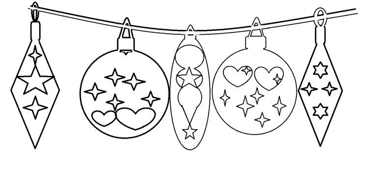 Трафарет игрушки на елку