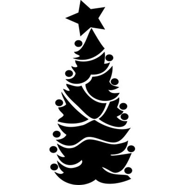 Ель Новогодняя трафарет