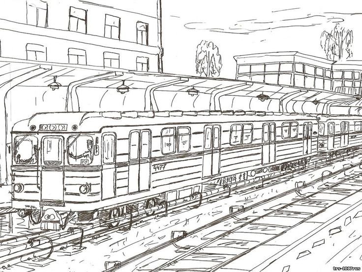 Электропоезд раскраска