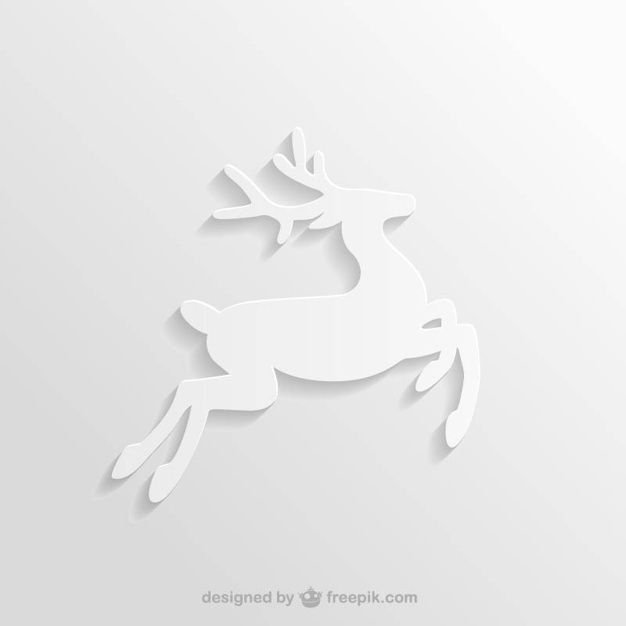 Олень трафарет белый