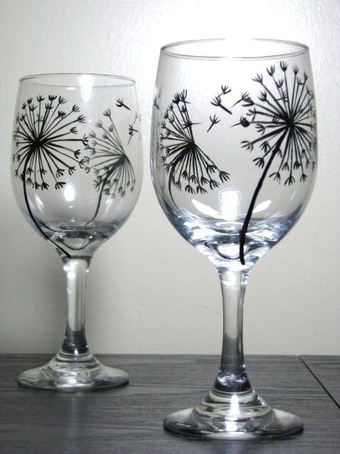 Роспись бокалов контуром по стеклу