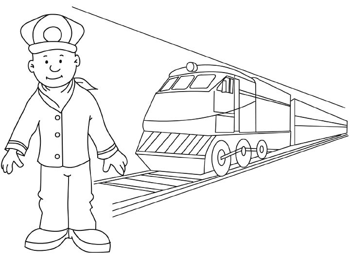 Железнодорожник раскраска для детей