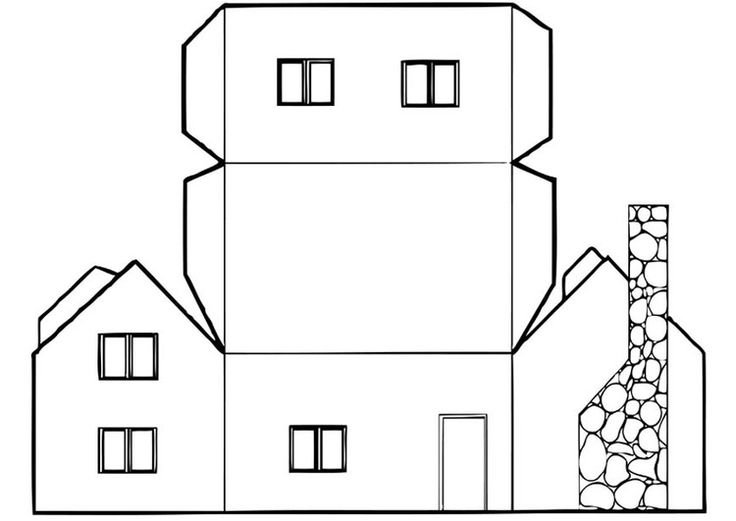 Домик раскраска для детей