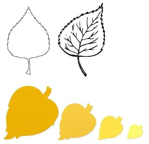 Трафарет листьев березы