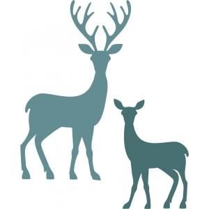 Семья оленей шаблон