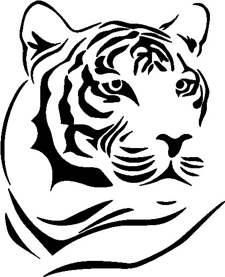 Тигр трафарет