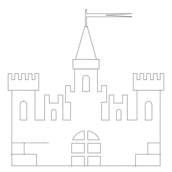 Трафарет замка из картона