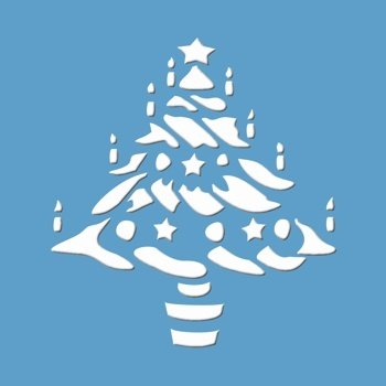 Трафареты на новый год 2023 для искусственного снега елка