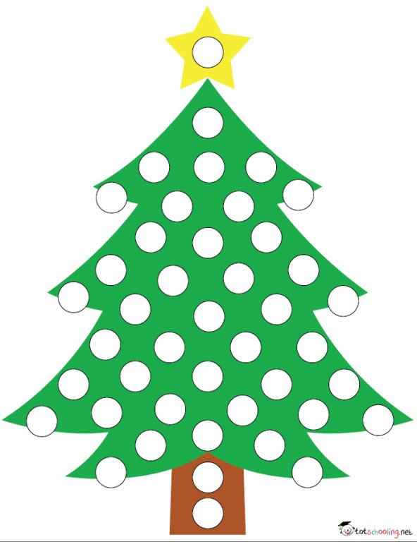 Елочка пальчиковыми красками