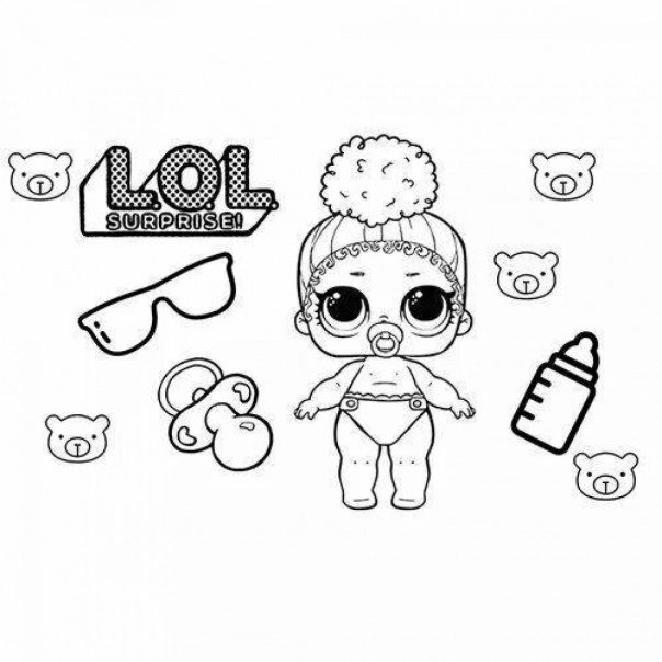 Кукла ЛОЛ раскраска