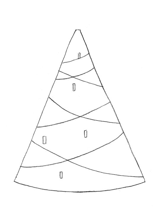 Контур елочки треугольный