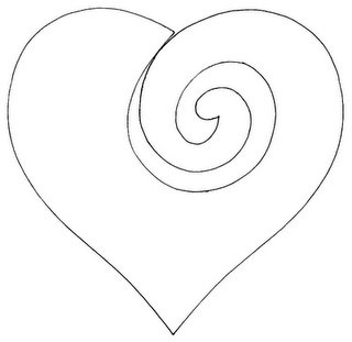 Сердце трафарет для броши