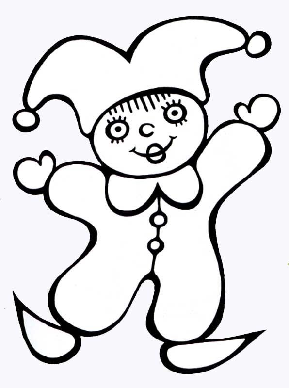 Скоморох раскраска для детей