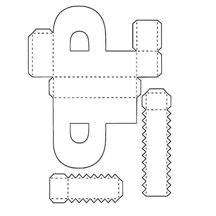 Макет объемной буквы р
