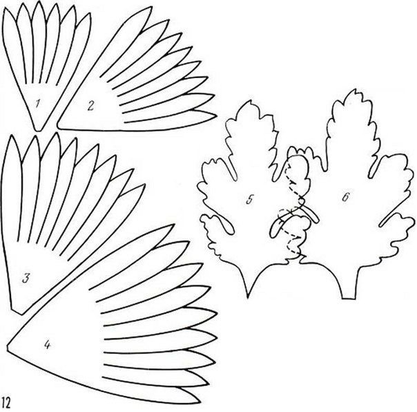 Лист хризантемы из бумаги