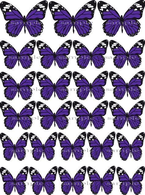 Трафарет бабочки фиолетовые