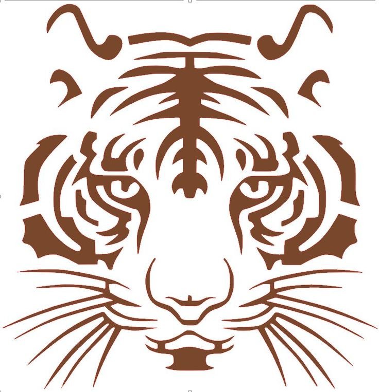 Тигр картинка трафарет
