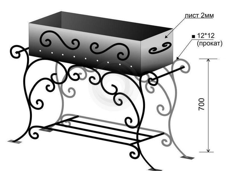 Мангал с зольником чертеж из металла