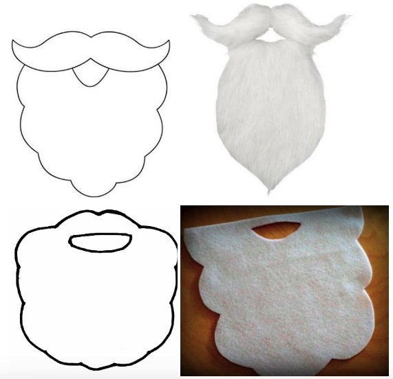 Макет бороды Деда Мороза