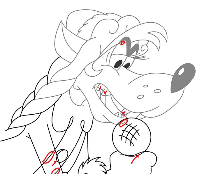 Волк из ну погоди карандашом