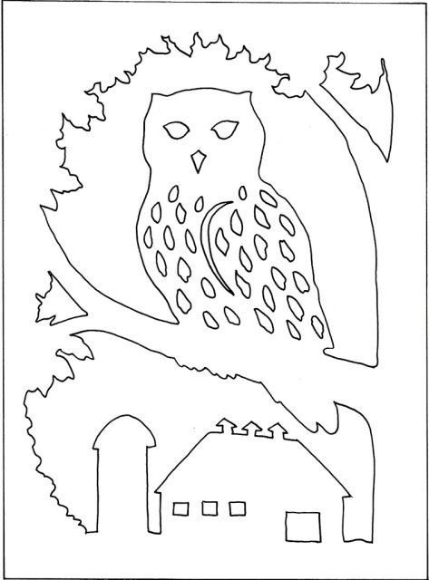 Сова трафарет
