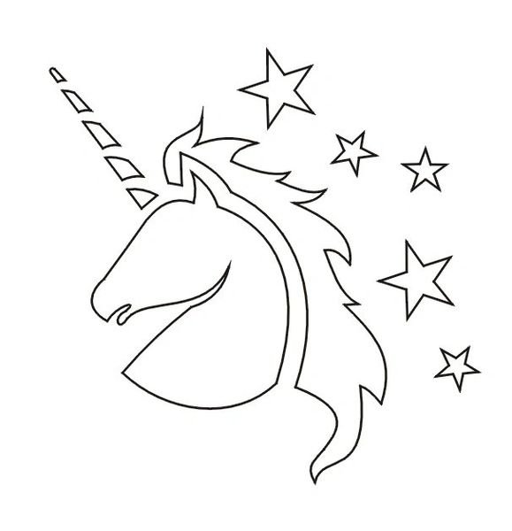 Трафарет единорога для вырезания