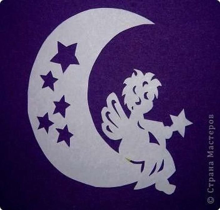 Новогодние украшения на окна Луна