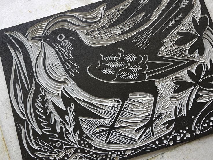 Линогравюра Еженот