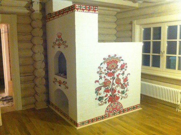 Расписная печь русская