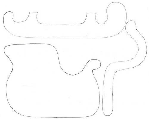 Лекала для новогодних саней и оленей